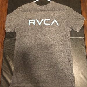 RVCA Big Logo T Shirt Cool Gray/Teal Size S
